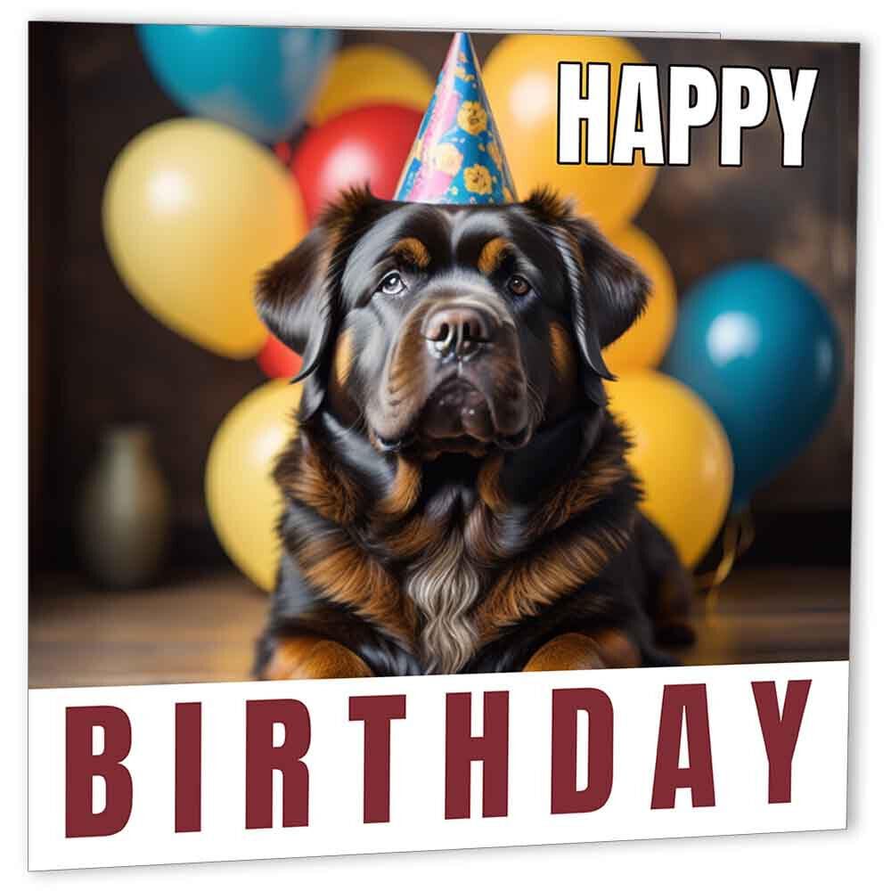 Newfoundland Birthday Card 147 x 147mm - Purple Fox Gifts