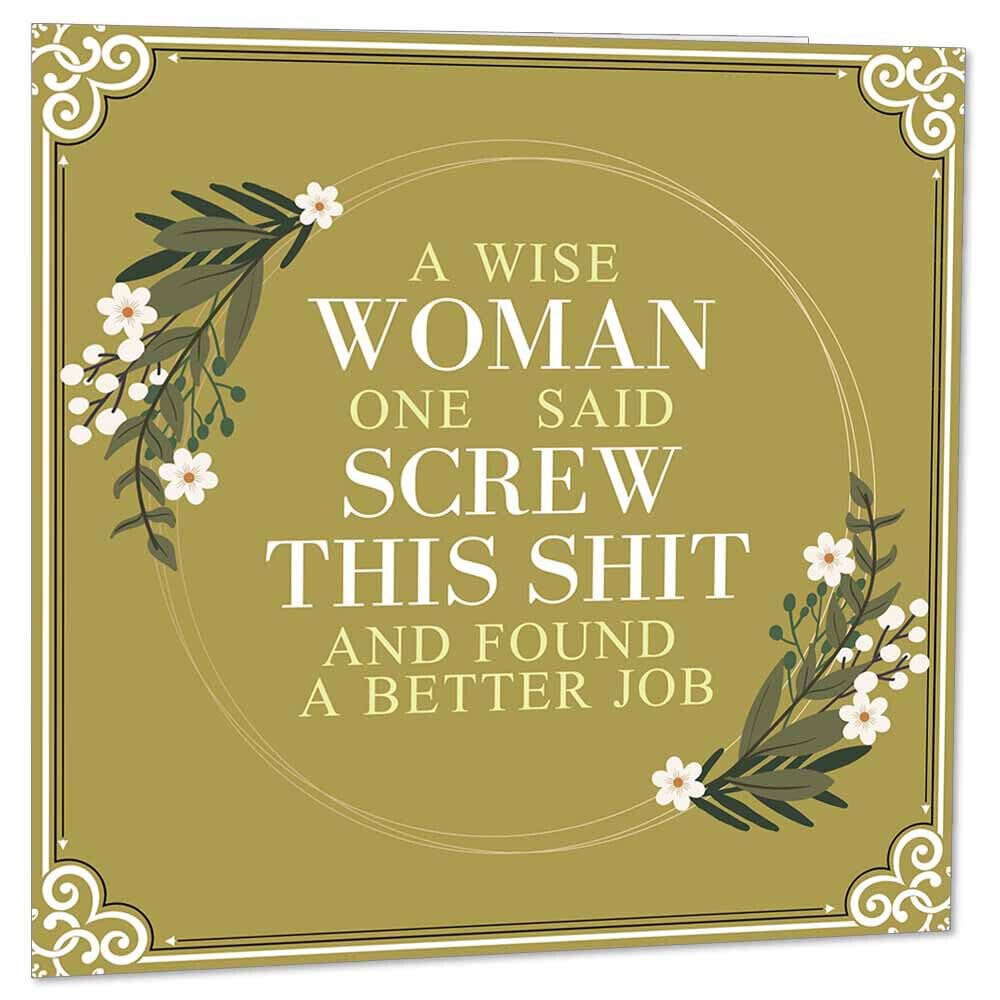 Funny New Job Card, Womens Co-Worker Sorry you're leaving cards Her 145 x 145mm - Purple Fox Gifts