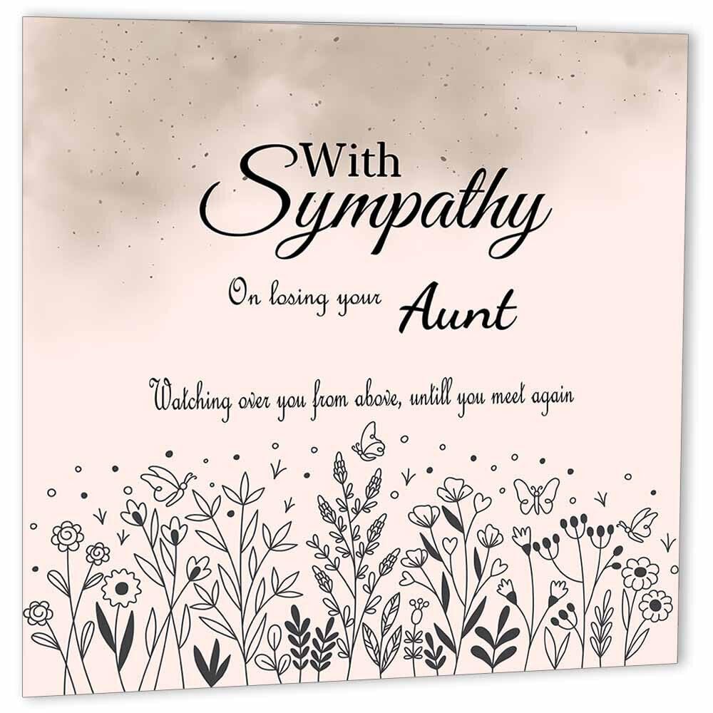 Sympathy Card - Aunt Condolences - Sorry for your Loss Card Bereavement Auntie - Purple Fox Gifts