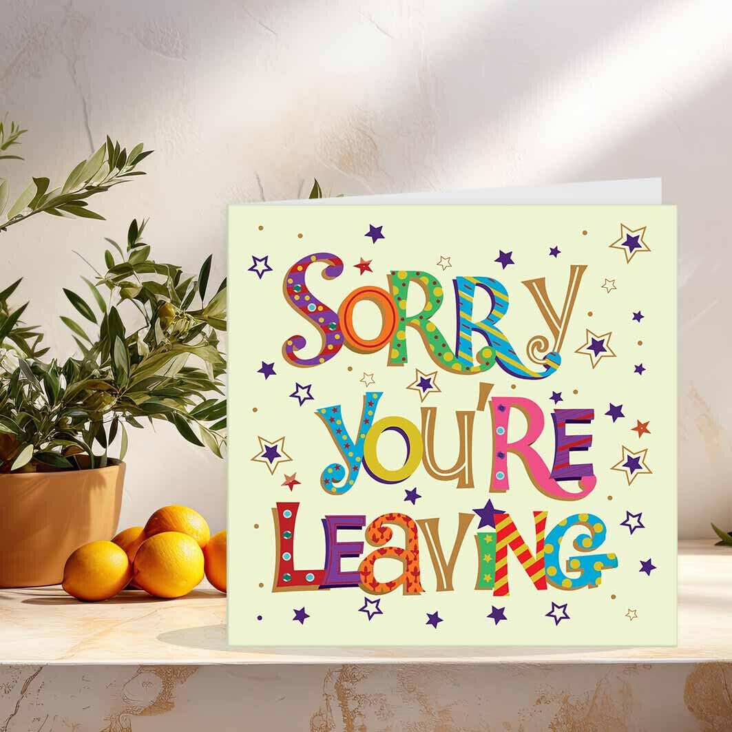 Colleagues Leaving Card - Sorry You're Leaving - Co Worker Goodbye Cards - Purple Fox Gifts