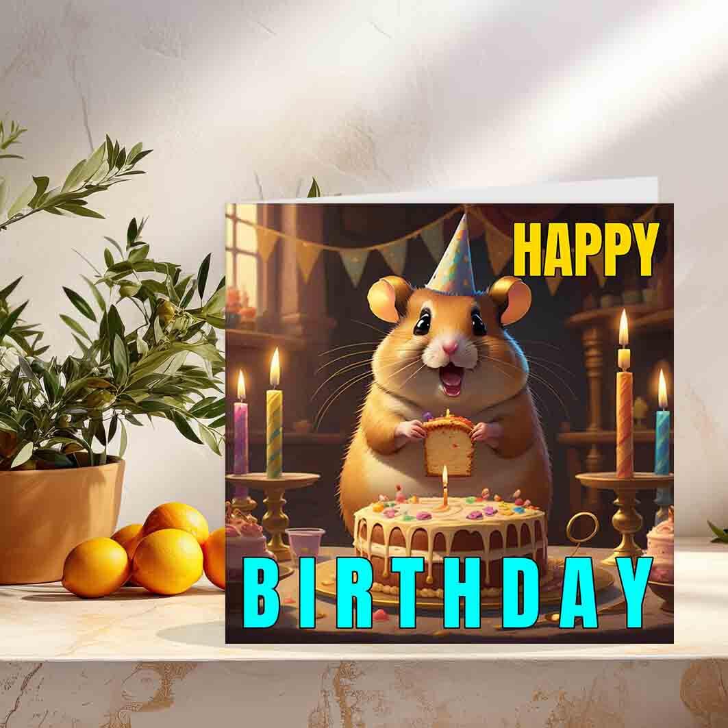 Guinea Pig Birthday Card | Cute guinea pig cards 145 x 145mm - Purple Fox Gifts