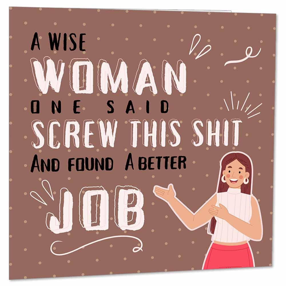 Funny New Job Card, Ladies Colleagues Sorry you're leaving cards 145 x 145mm - Purple Fox Gifts