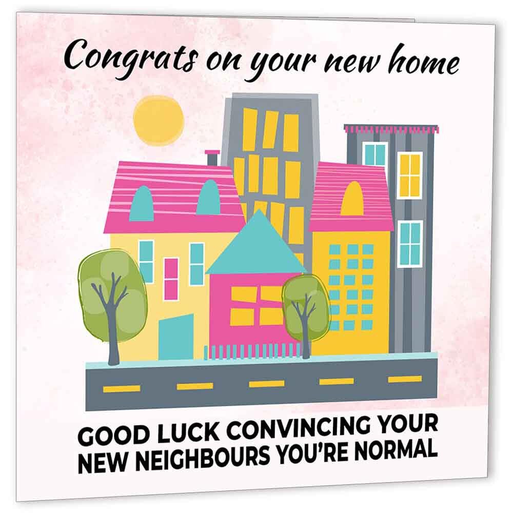 Happy New Home Card Funny - Normal - Congratulations Funny Housewarming Card - Purple Fox Gifts