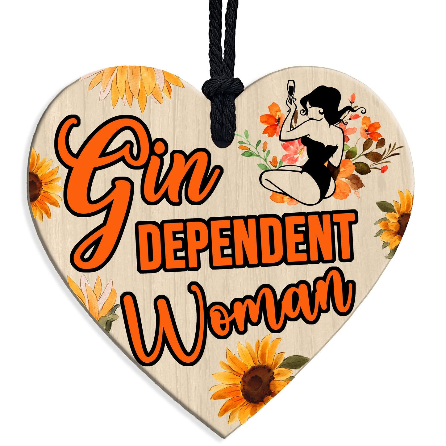 Gin dependant Woman Gin Sign Gift for Ladies independant Womens Wall Plaque - Purple Fox Gifts