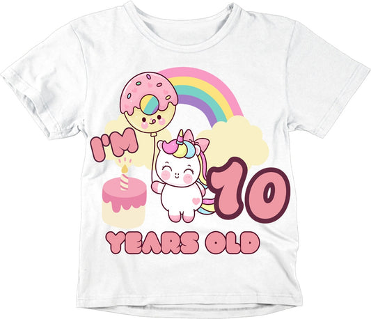 10th Birthday Girl Unicorn Shirt Kids 10th Birthday Outfit T-Shirt ten - Purple Fox Gifts