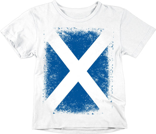 Kids Scottish flag T-Shirt Unisex Childrens Flag of Scotland Top - Purple Fox Gifts