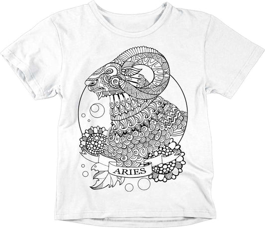 Kids Aries T-Shirt Unisex Childrens Star Sign Horoscope shirt - Purple Fox Gifts
