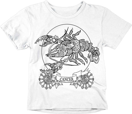 Kids Cancer T-Shirt Unisex Childrens Star Sign Horoscope shirt - Purple Fox Gifts
