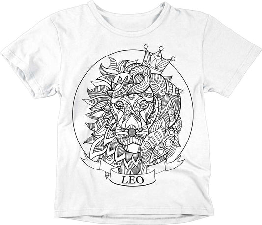 Kids Leo T-Shirt Unisex Childrens Star Sign Horoscope shirt - Purple Fox Gifts