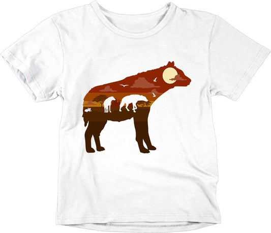 Kids Hyena T-Shirt Unisex Childrens - Purple Fox Gifts