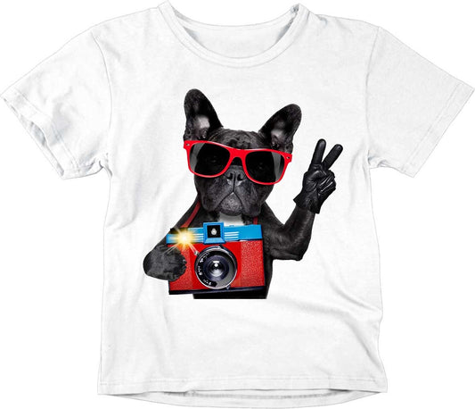 Kids French Bulldog Vacation T-Shirt Unisex Childrens Holiday Shirt - Purple Fox Gifts
