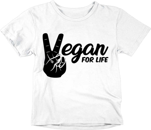 Kids Vegan for Life T-Shirt Unisex Childrens - Purple Fox Gifts