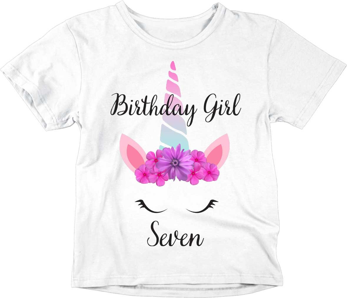 7th Birthday Girl T-Shirt Kids Unicorn Girls 7th Birthday Outfit - Purple Fox Gifts