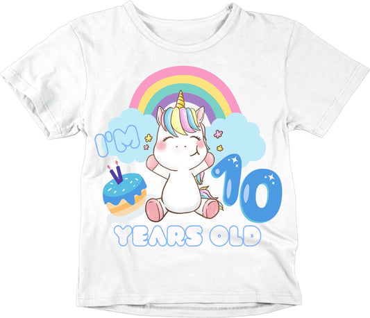 10th Birthday Unicorn T-Shirt Kids Unisex Unicorn 10th Birthday Outfit bday - Purple Fox Gifts