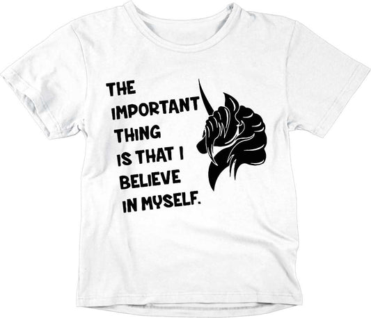 Kids Unicorn Believe in Yourself T-Shirt Unisex Childrens - Purple Fox Gifts