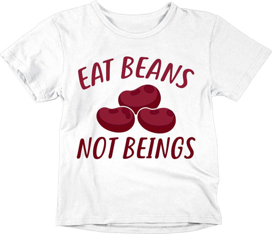 Kids Eat Beans Not Beings T-Shirt Unisex Childrens Vegetarian Vegan Shirt - Purple Fox Gifts