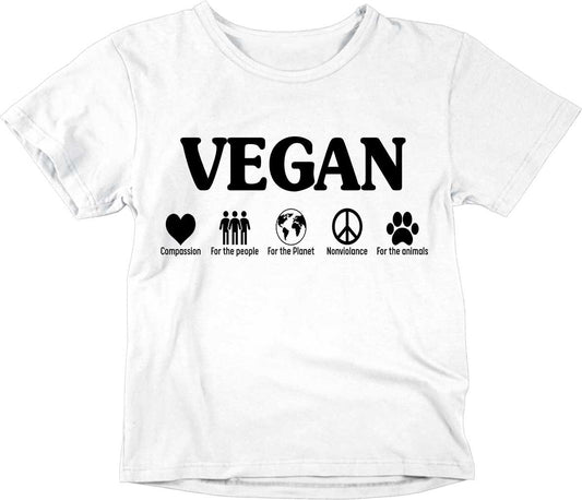 Kids Vegan T-Shirt Unisex Boys Girls - Purple Fox Gifts