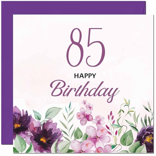 Birthday Card for Men women - Purple Floral