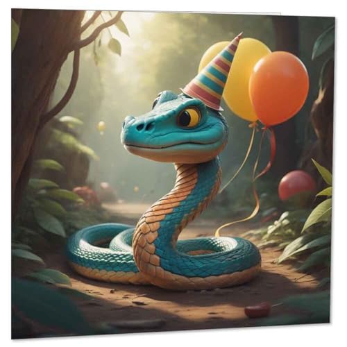 Snake Birthday Card 145 x 145mm