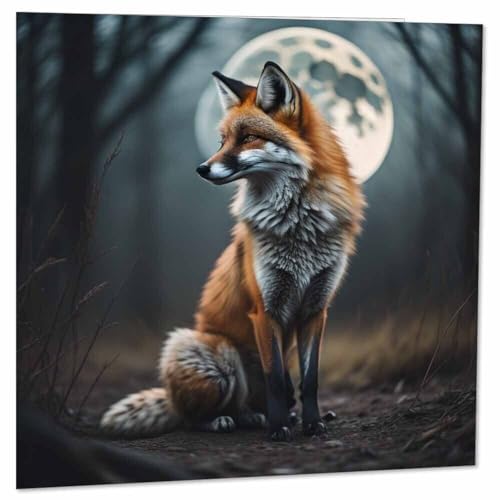 Fox Card Moon & Fox Greeting Birthday Cards 145 x 145mm