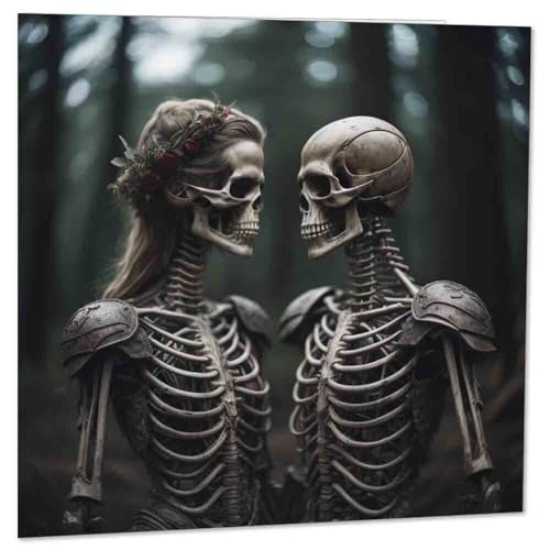 Gothic Valentines Cards - Skeleton Couple - Gothic Anniversary Card 145 x 145mm