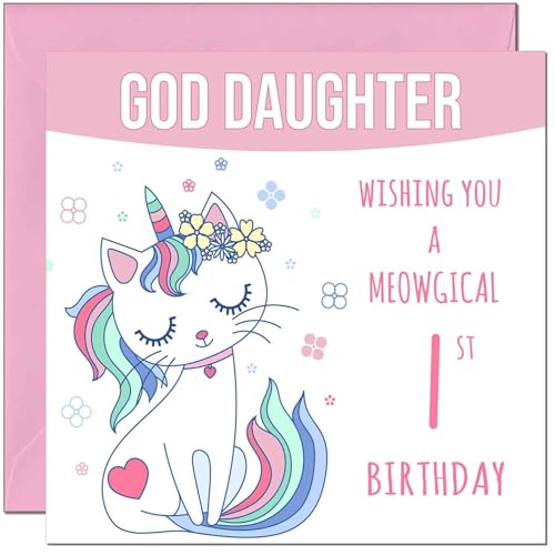 God Daughter Birthday Card - Meowgical Funny Cat