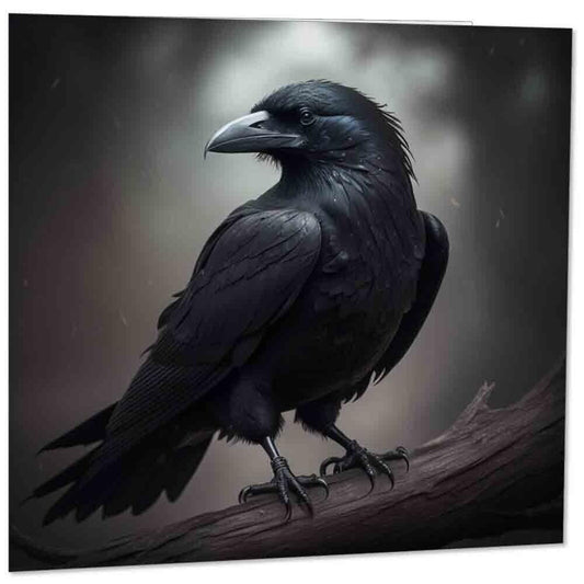 Raven Greeting Card - Gothic Cards Black Raven 145mm x 145mm