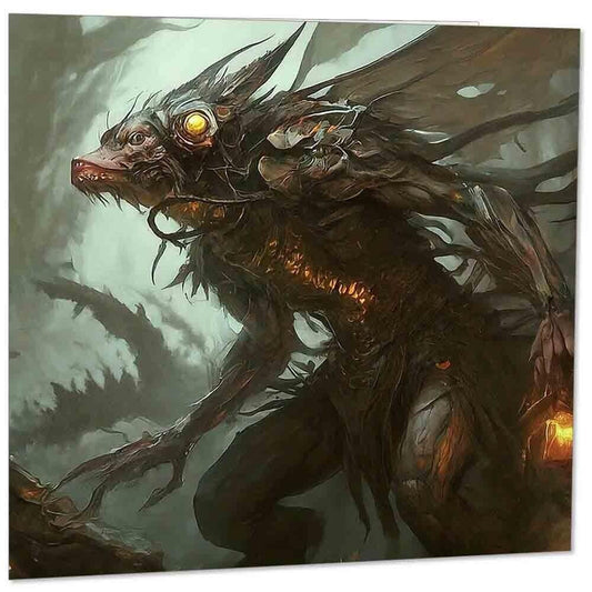 Demon Greeting Card - Monster Creature Creepy 145mm x 145mm