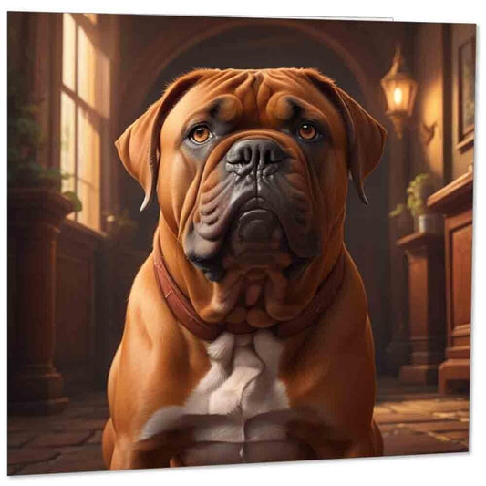 Dogue de Bordeaux Greeting Card - B'day Card 145mm x 145mm