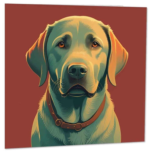Labrador Dog Design Greeting Cards Birthday Card - 145mm x 145mm Square