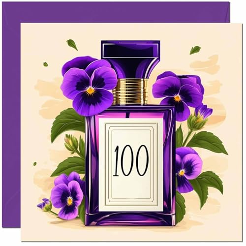 Birthday Card for women - Purple Pansy Flower Bottle - Beautiful