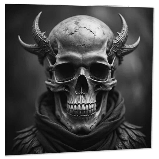 Gothic Skull Greeting Card Lich Skeleton Goth Birthday Card 145 x 145mm