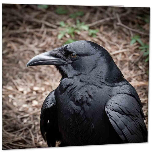 Raven Greeting Card - black raven matthew 145mm x 145mm