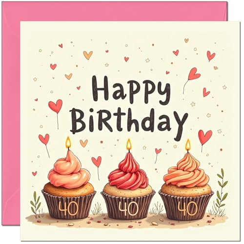 Birthday Card - Cupcake Numbers - Ladies Cute
