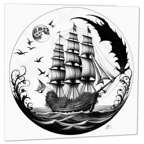 Pirate Ship Greeting Card 145 x 145mm