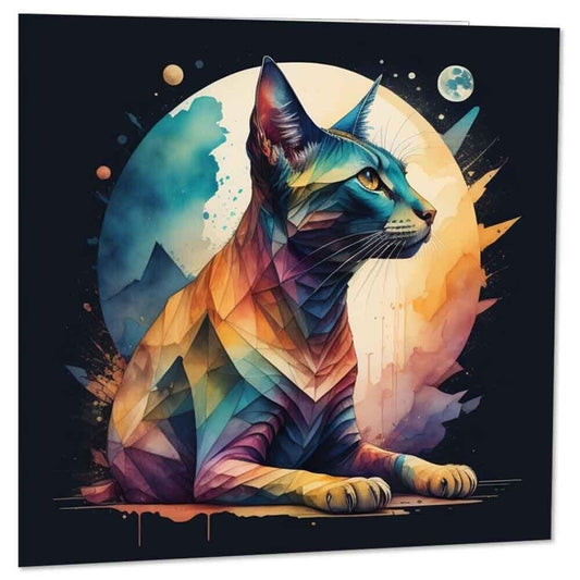 Artistic Cat Greeting Card/Birthday Card 145 x 145mm