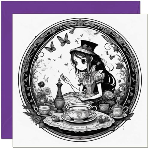 Alice in Wonderland Greeting Card Cute Gothic Birthday Card 145 x 145mm