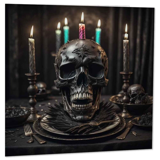 Gothic Skull Birthday Card Goth Alternative Greeting Card 145 x 145mm