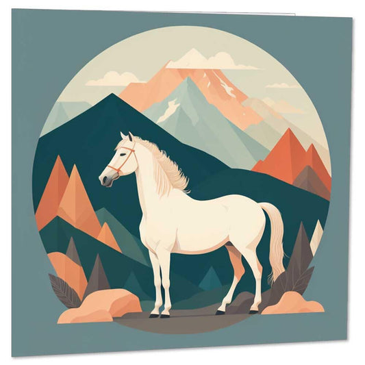 Horse Greeting Card Horses art birthday card - 145 x 145mm