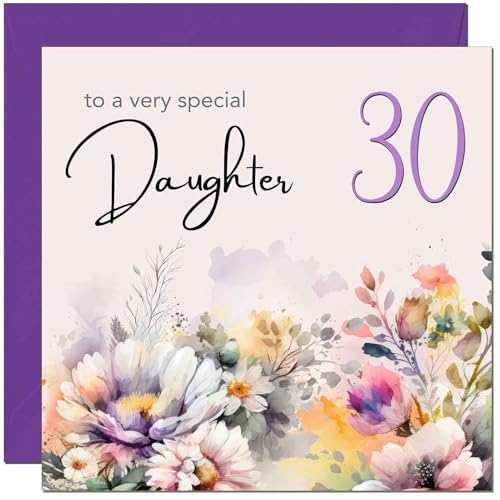 Daughter Birthday Card - Purple Floral Daughter's