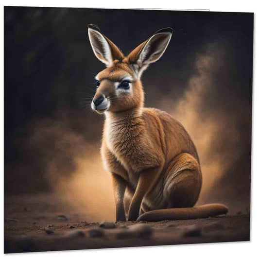 Kangaroo Greeting Card - Square 145mm x 145mm