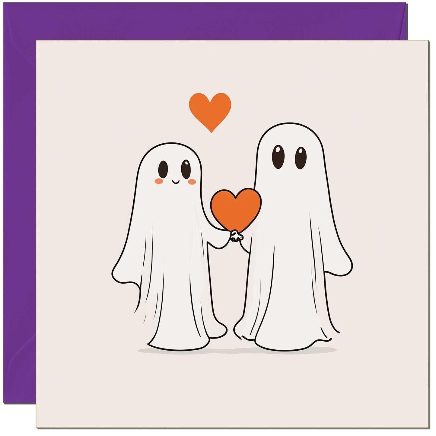 Cute Halloween Card for Couples boyfriend Girlfriend Romantic Ghosts 145 x 145mm