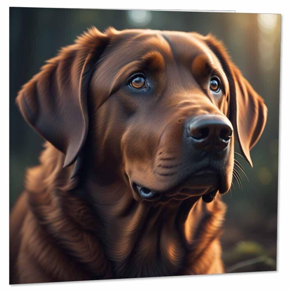 Labrador Dog Greeting Card 145 x 145mm Brown Lab