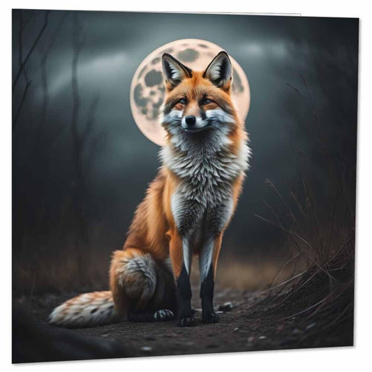 Fox Moon Greeting Birthday Card 145 x 145mm