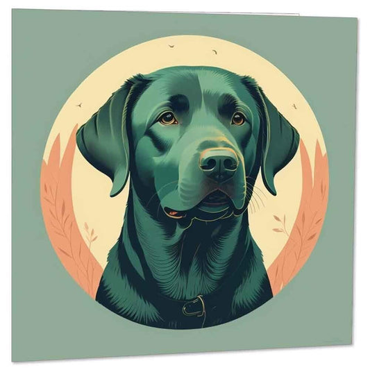 Black Labrador Birthday Cards - Labrador Art Greeting Card 145 x 145mm
