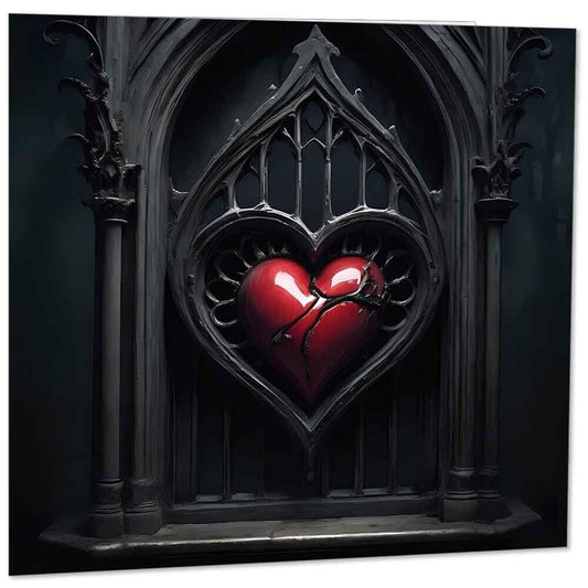 Heart Gothic Greeting Card - 145mm x 145mm