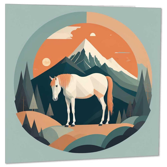 Horse Greeting Card Horses Design birthday card - 145 x 145mm