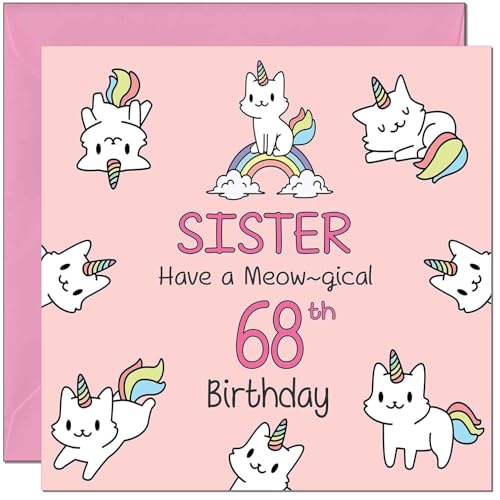 Sister Birthday Card - Funny Cat Cute Sister's