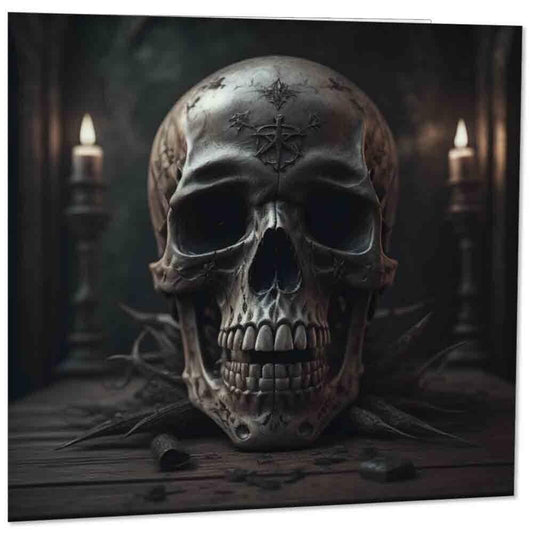 Skull Greeting Card - Gothic Skull Skeleton Card 145mm x 145mm