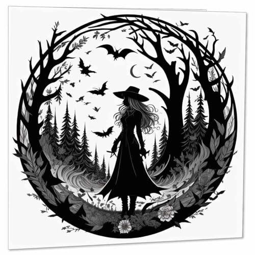 Witch Woodland Greeting Card Witches Forest Card 145 x 145mm